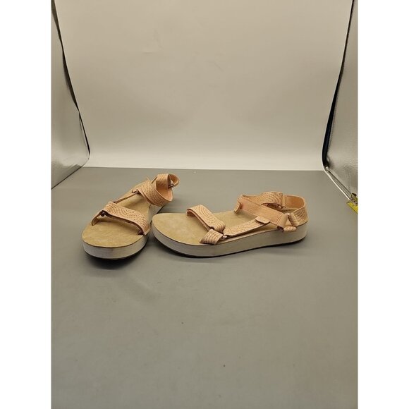 TEVA MIDFORM UNIVERSAL GEOMETRIC LEATHER Pink SANDALS WOMENS SIZE 10 - Picture 1 of 8